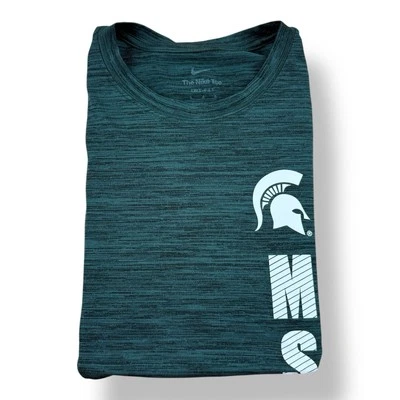 Camiseta Nike Verde Jaspeado Michigan State Spartans Gráfica Grande Dri-Fit Jugador Foto 1 de 4