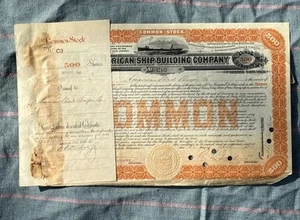 The American Ship Building Company Certificato di Stock NJ Antico 1800 (1) - Foto 1 di 7