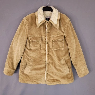 William Barry Men's Corduroy Sherpa Jacket Tan Size 42 Warm Lined - Image 1 of 4