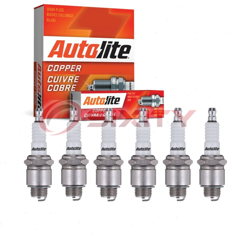 6 pc Autolite Copper Core Spark Plugs for 1939 Oldsmobile L-39 Ignition ik - Image 1 of 4
