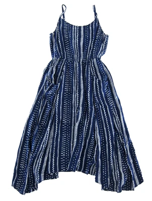 Cabi 100% Rayon Blue White Spaghetti Strap Pocket Long Maxi Tank Slip Dress M - Image 1 of 4