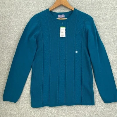 Laura Scott Sweater Womens Small Blue Cable Knit Pullover Top Long Sleeve NEW Foto 1 de 4