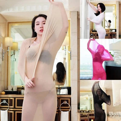 Women Bodystockings Sleeping Bag Wetlook Body Stockings Couples Strech - Image 1 of 4