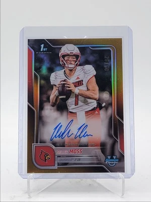 MILLER MOSS 2025 BOWMAN UNIVERSITY CHROME 1ST GOLD REFRACTOR AUTO /50 Q4282 - Image 1 of 2