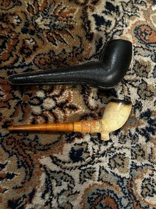 Rare Early 20th Century Meerschaum Pipe With Real Amber Stem In Original Case - Picture 1 of 6