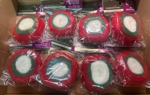 8 Red White Green Roving Needle Felting 100 percent Wool Dimensions .35 oz. Ea. - Picture 1 of 1