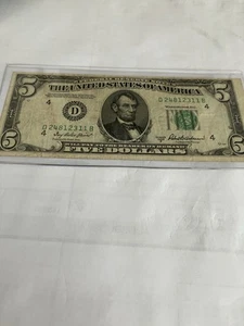 1950B US $5 Dollar Federal Reserve Note Cleveland D24812311B - Picture 1 of 4