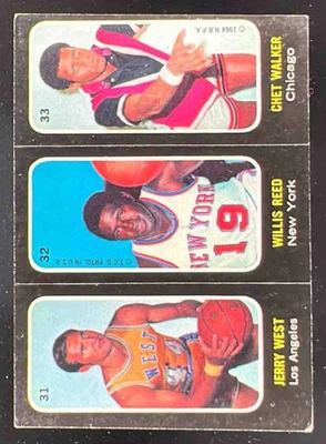 Pegatinas Topps Trios 1971-72 #31-32-33 Jerry West Willis Reed Chet Walker Foto 1 de 2