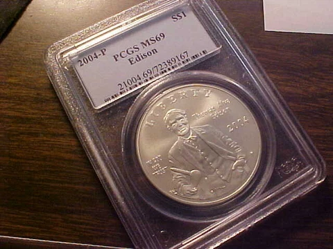 2004-P  EDISON PCGS MS 69 COMMEMORATIVE DOLLAR $1 Cover