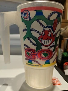Vintage 1999 Cleveland Indians "GO TRIBE" Chief Wahoo 20 oz. Plastic Beer Mug - Picture 1 of 5