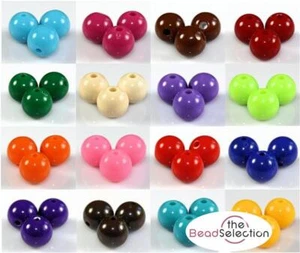 ROUND ACRYLIC BEADS 300x 6mm / 200x 8mm / 100x 10mm 18 COLOUR CHOICE    - Picture 1 of 21