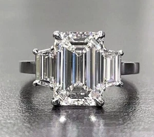 3.00 Carat Lab Grown Diamond 3 Stone Ring H VS2 IGI Certified Platinum - Picture 1 of 7