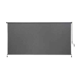 Pewter Cordless UV Blocking Fade Resistant Fabric Exterior Roller Shade 120 in. - Picture 1 of 5