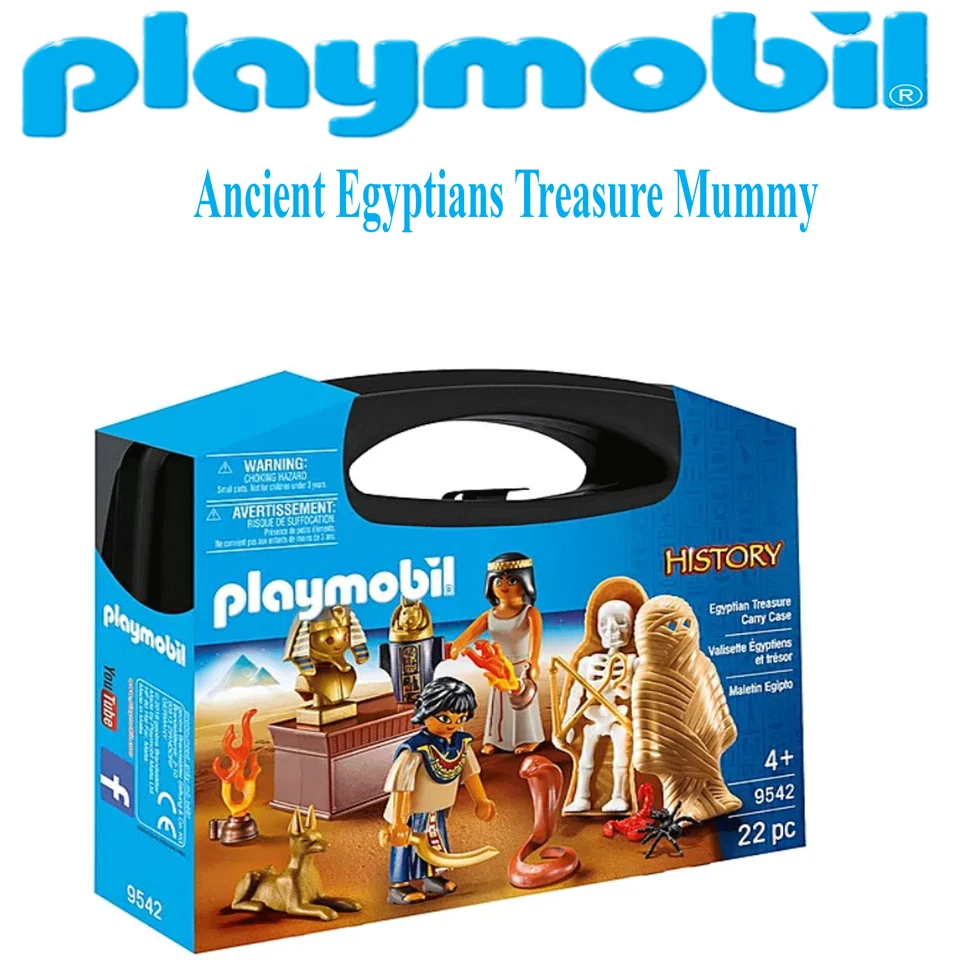 PLAYMOBIL 9542 History Egyptian Treasure Carry Case 22pc Figures Mumie