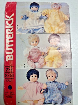 16" Doll Clothing Overalls Dress Butterick 226 Sewing Pattern Cut VTG Clothes - Image 1 of 4