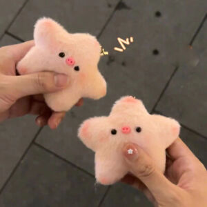 Cute Plush Star Pig Doll Without Keychain Squeaky Charm Bag Accessory DecoratiFE