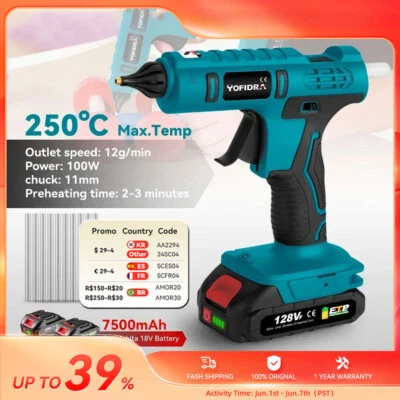 Electric Hot Melt Glue Gun Cordless Glue Gun Glue Stick Hot Melt Welding Air Gun - Bild 1 von 4