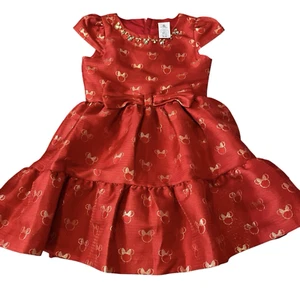 Disney Store Minnie Mouse Holiday Girl's Dress Gems Sparkle Fancy Party Sz 9/10 - Picture 1 of 6