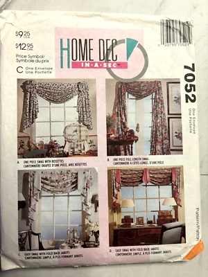 Window Valance Curtains Sewing Pattern  Uncut New McCall's 7052 - Image 1 of 2