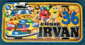 NASCAR #36 Ernie Irvan M&M's Pontiac Crew Plastic License Plate  - Picture 1 of 1