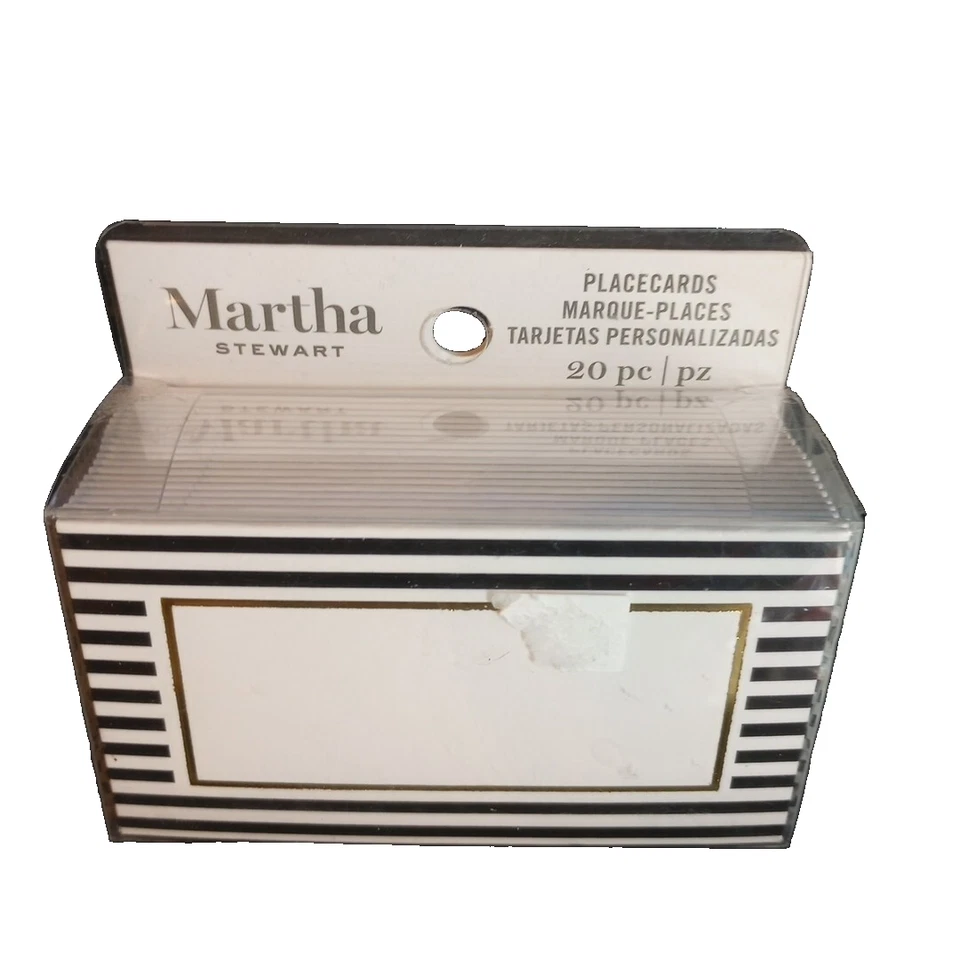 Nuevas tarjetas postales Martha Stewart 2017 20 piezas rayas blancas y negras con borde dorado  Foto 1 de 4