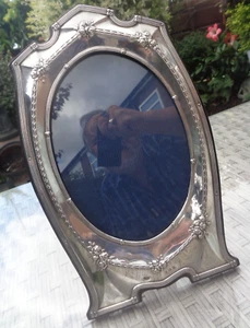 Excelente Vintage Grande Plata de Ley Fotografía Marco Altura / M 1912 - Foto 1 di 12