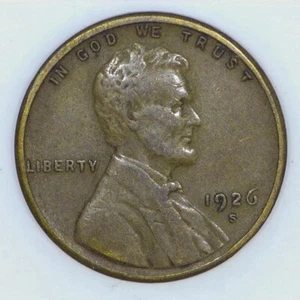 1926-S Lincoln Wheat Cent 1c Coin XF e052 - Picture 1 of 2
