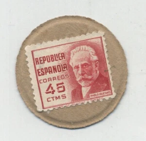 Spain España 45 Centimos ND 1938 Pick 96 L P Iglesias Unc - Picture 1 of 2