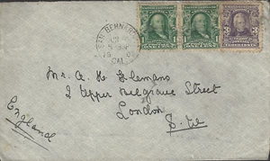 1903 regular issue 1 & 3 used Transatlantic to London - Picture 1 of 2
