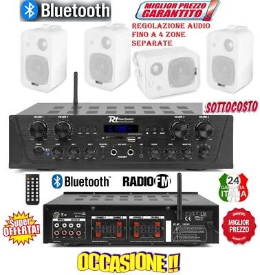 IMPIANTO AUDIO FILODIFFUSIONE CON VOLUME SEPARABILE 4 ZONE BLUETOOTH RADIO FM   - Immagine 1 di 4