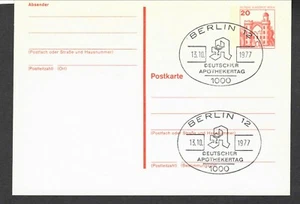 Germany postalcard Apothekertag pharmacist day 1977 cancel Berlin pharmacy - Picture 1 of 1
