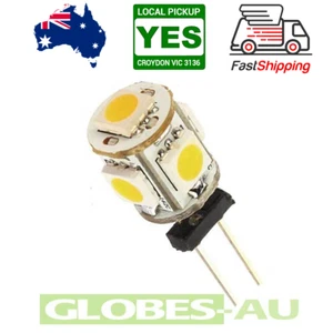6x 12V G4 WARM WHITE LED LIGHT 5050 5SMD Cabinet Camper Bulb Globe Garden - Picture 1 of 2