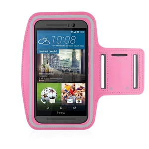 HTC One M9 Light Pink Sports Fitness Running Armband Tie Adjustable - Picture 1 of 4