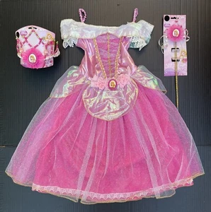 Disney Aurora Prestige Costume ~ Elegant Dress S-4/5/6 + Matching Tiara, Wand - Picture 1 of 16