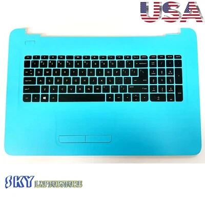 NUEVO Teclado y panel táctil con reposamanos HP 17-X 17-Y genuino 46008C1T0002 azul brillante Foto 1 de 2