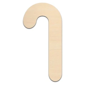 Candy Cane Wood Cutout Shape Unfinished Various Size & Qty 1/8" Craft Hobby - Picture 1 of 2