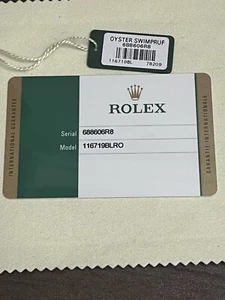 Rare ROLEX GENUINE 18K White Gold 116719BLRO GMT Master II Yr 2016 Warranty Card - Picture 1 of 4