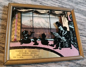 Silhouette pubblicitaria vintage Harry Readshaw casa funebre 4x5 - Foto 1 di 8