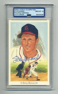 SUPERB STAN MUSIAL GEM MINT 10 PSA/DNA SIGNED PEREZ STEELE CELEBRATION CARD - Picture 1 of 1