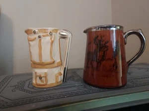 Vintage Cream Pitchers -Wade Golf Bag & Athlo Golf Scene-England - Picture 1 of 5