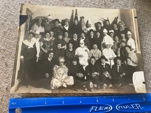 Vintage 1920's Era Photo Large All Women Halloween Costume Party Or Play Group - Picture 1 of 5