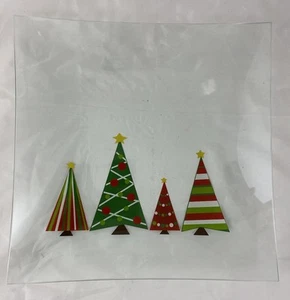Pampered Chef 11.5" Square Christmas Tree Glass Appetizer Serving Plate - Picture 1 of 5
