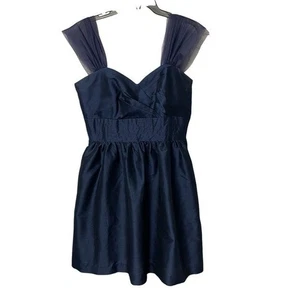 Alfred Sung nachtblaues Babydoll-Minikleid mit Herzausschnitt Größe 14 - Bild 1 von 10