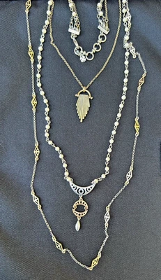 lucky Brand Long Two Tone Chain Layered Multi Strands Reversible Necklace - Image 1 of 4