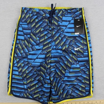 耐克 Energy Ripstop 10 英寸板短裤男式 S 码蓝色黄色聚酯纤维 — 第 1/4 张图片