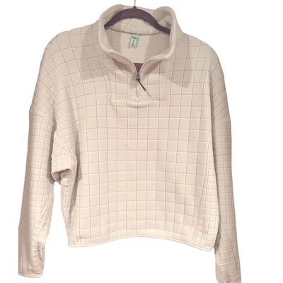 Pullover Lululemon Rejilla Polar 1/4 Cremallera Beige Claro Informal Atletismo Top 12 Foto 1 de 4