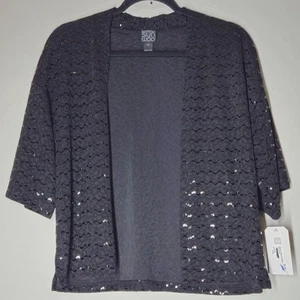 Clara Sun Woo Cardigan Women’s XS Black Sequin Top Workwear Business Casual - Picture 1 of 6