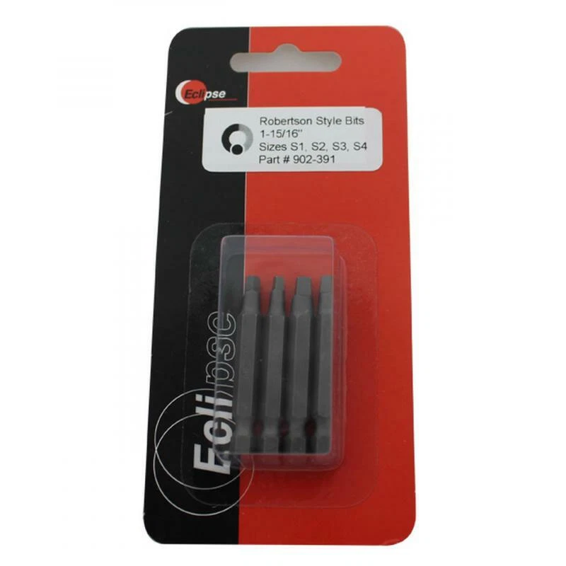 Eclipse 902-391 4-Piece Robertson Style 1-15/16" Insert Bit Set - Image 1 of 1
