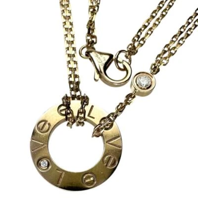 Collar de diamantes CARTIER círculo de amor K18YG oro amarillo 6,2 g 16,1" mujer Foto 1 de 4