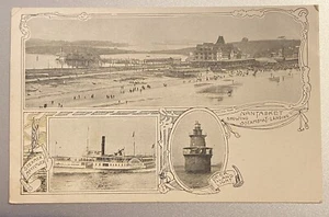 Antique Postcard Undivided Back Nautical Steamer Mayflower Nantasket Greeting - Picture 1 of 2